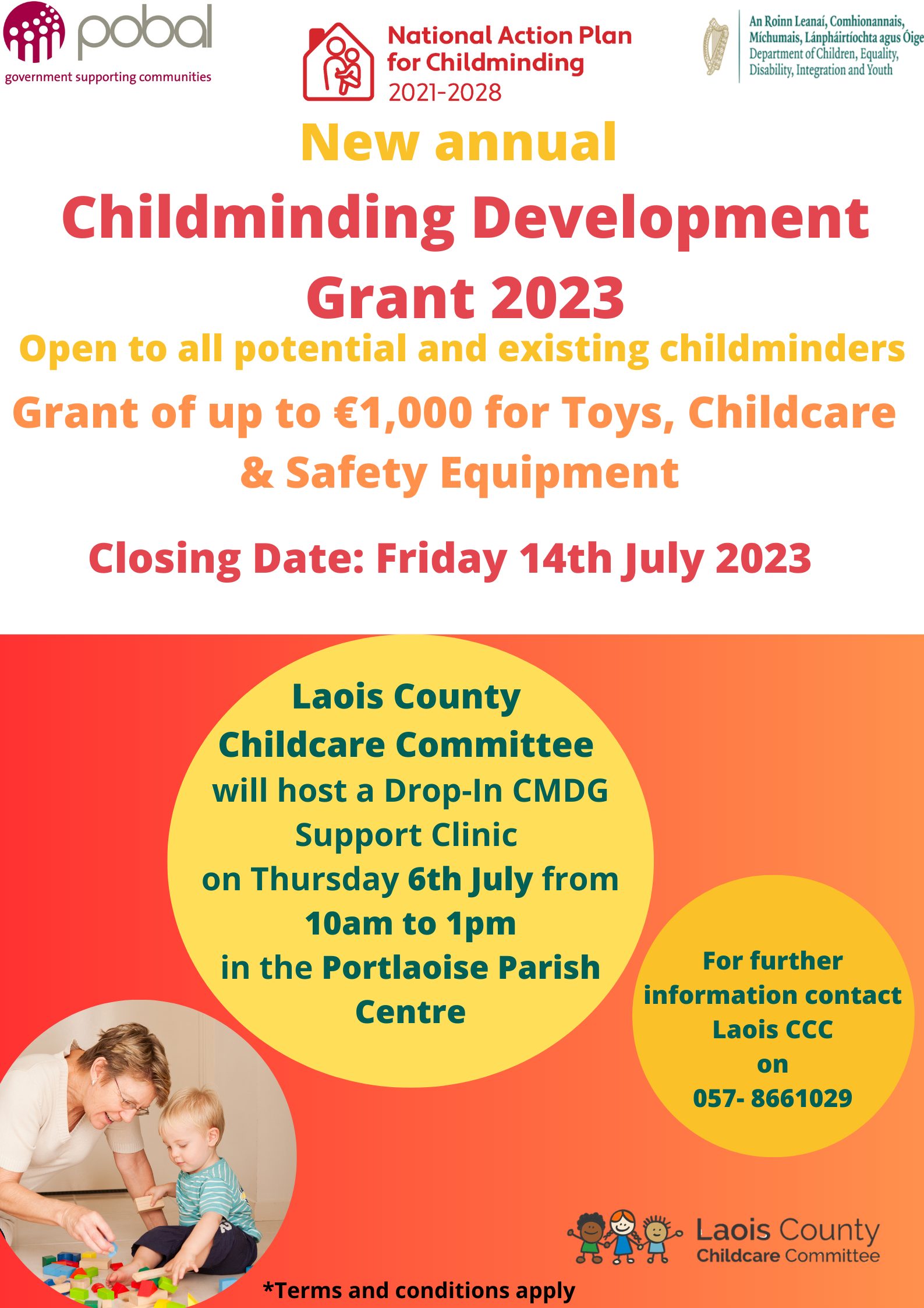 Drop-In Childminder Development Grant Support Clinic - Laois County 